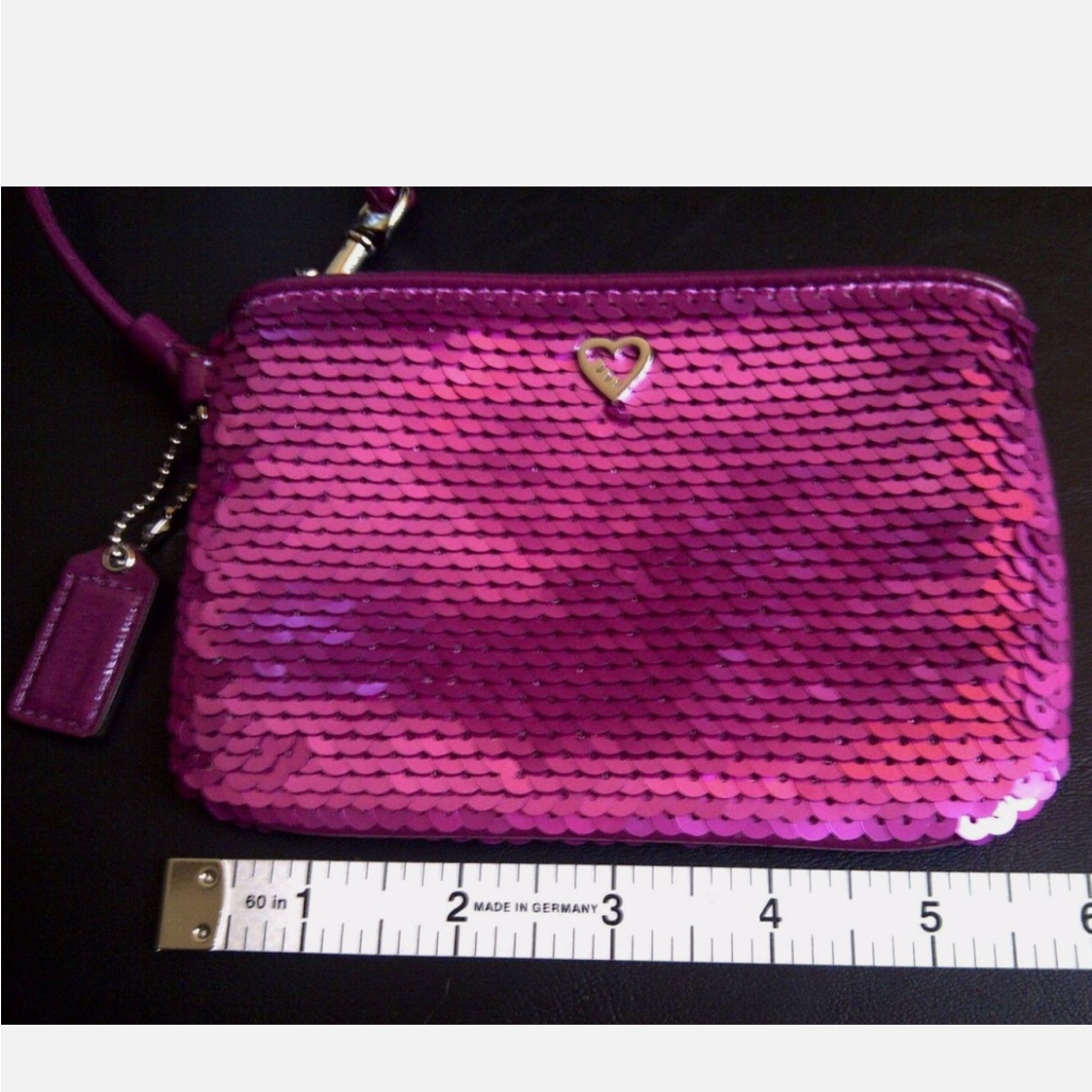 Beautiful Coach Magenta Sequined Wristlet